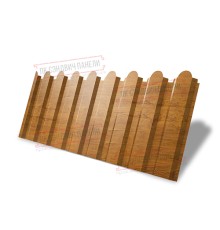 Профнастил фигурный С20 - 0,45 Окрас - Б, Print Elite с пленкой Golden Wood.