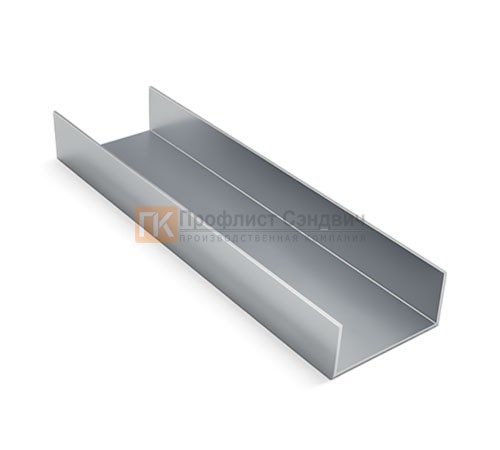 U-образный профиль 200x57x3000-2,5 мм, оцинкованный