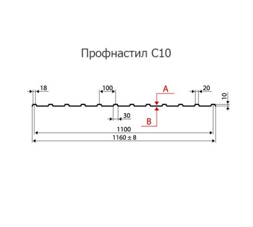 Профнастил нержавеющий С10 0.4 AISI 430