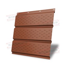 Софит металлический полная перфорация 0,5 Satin Мatt с пленкой RAL 8004 терракота